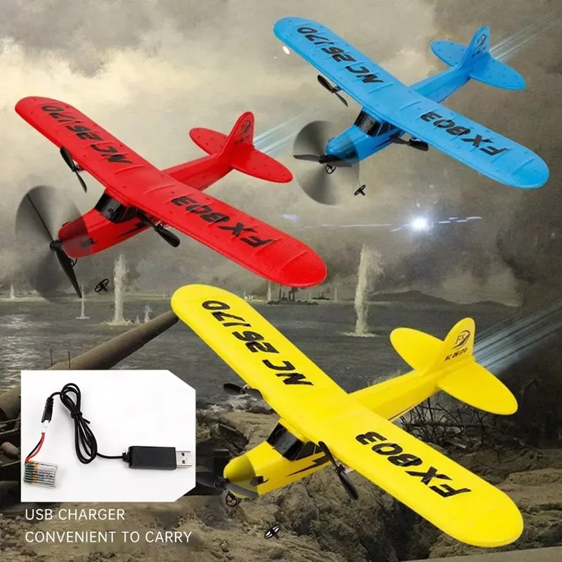 Kids helicopter remote control jet wing aircraft glider 2.4G piper J3 rc airplane