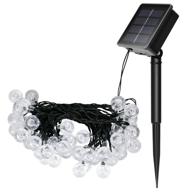 8 Lighting Mode 60 LED Solar String Lights Outdoor RGB Crystal Ball Garden Lamps Solar Panel Battery Power Supply Waterproof
