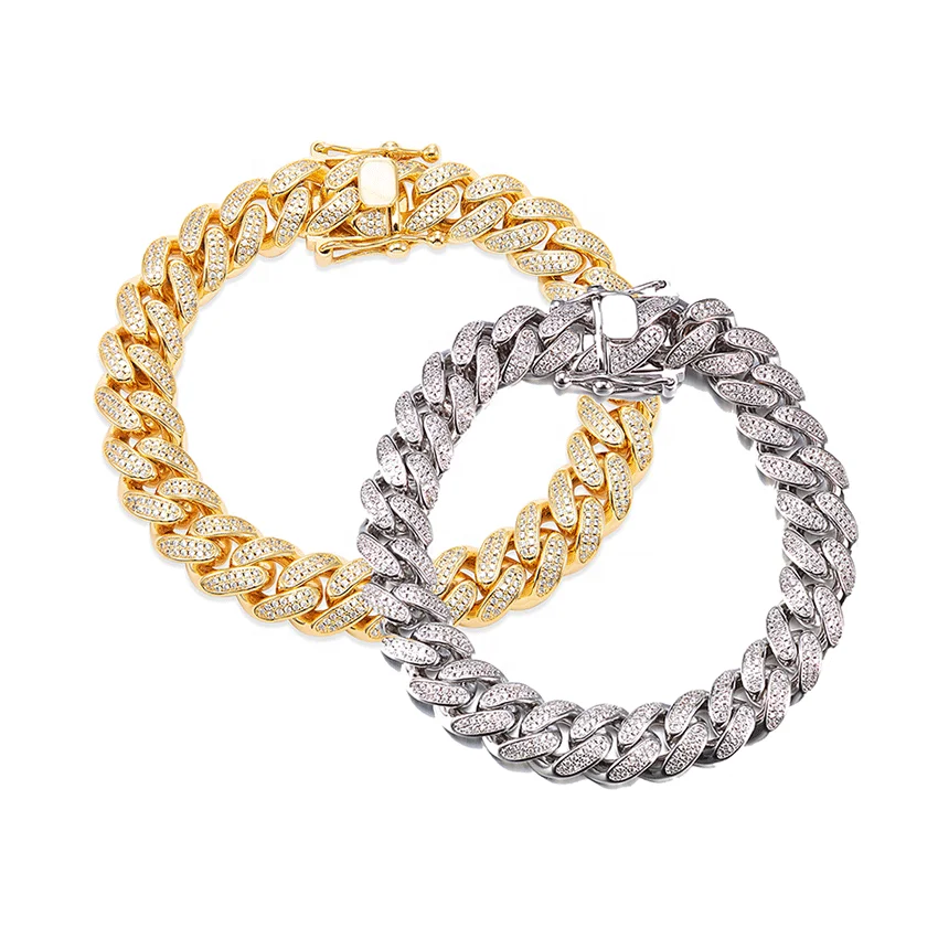 
New Necklace 925 Silver Rhodium Yellow Rose Gold Plated Cuban Link CZ Chains Necklaces 
