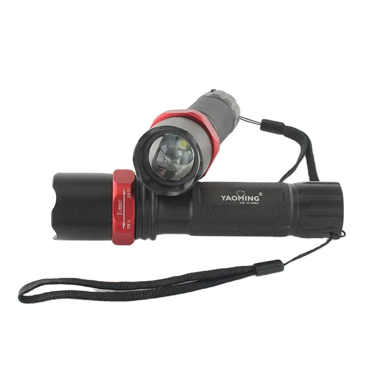USB Rechargeable Telescopic Zoom LED Portable Aluminum Flashlight With Power Bank Function
