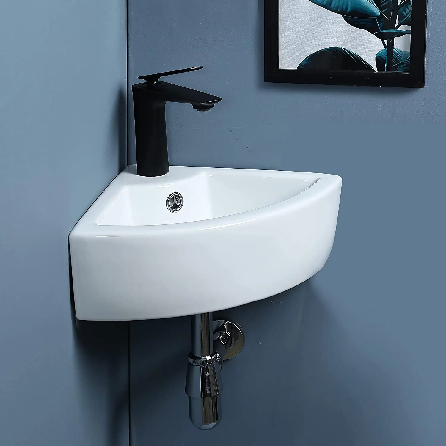 Customized Lavabos Cermica Wall Hung Triangle Ceramic Bathroom Sink Small Size Corner Sink Wash Basin
