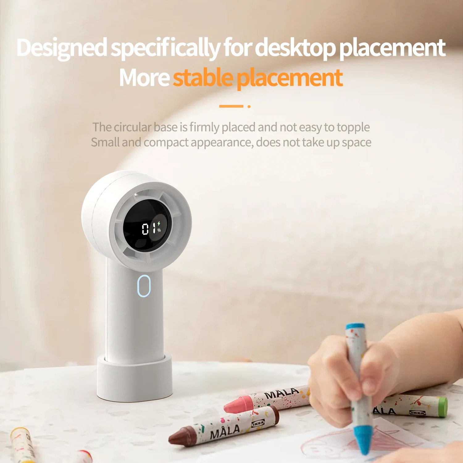 Smart Fan High-Speed Desktop Bedroom Usb Charging Mini Ceiling Fan 3 Speed Running Rechargeable Fan