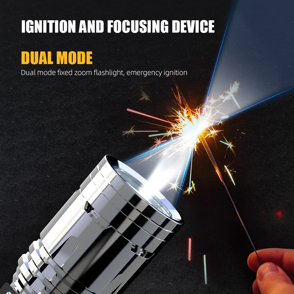 Super Bright Zoomable Aluminum Alloy Rechargeable USB 26650 Battery Led Tactical Flashlight Torch