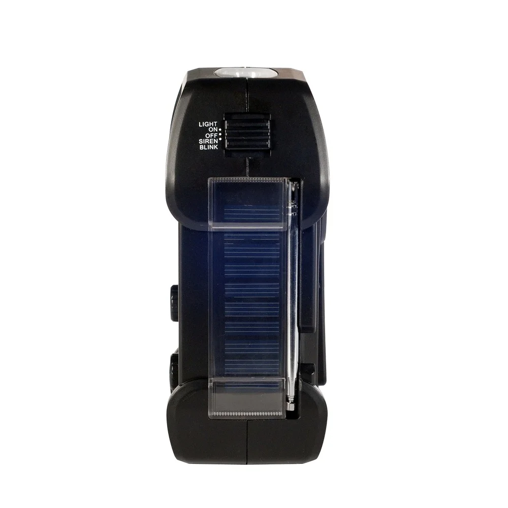 portable emergency hand crank winding charge wind up usb solar am-fm flashlight radio with smart phone charger