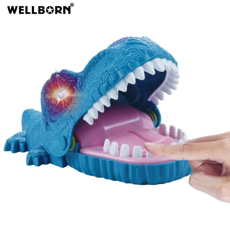 Dinosaur Dentist Classic Bite Finger Game Dino Toy Funny Family Party Tabletop Board Game with LED Light and Sound