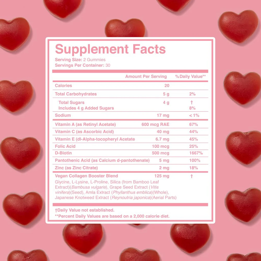 Private Label Support Skin Health Natural Citrus Flavor Vegan Gummy Supplement Collagen Gummies