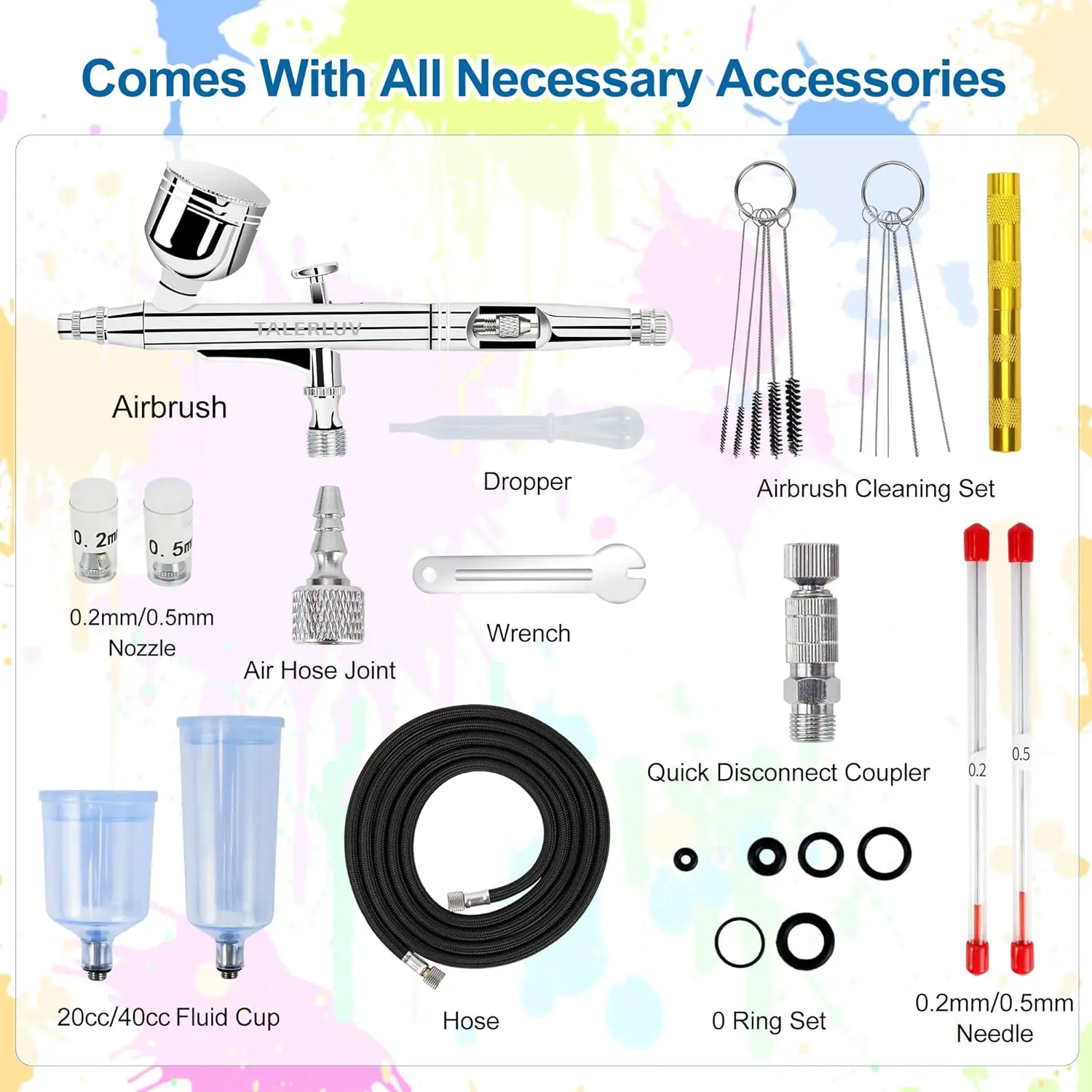 TALERLUV High Quality Easy-to-Use Smart home  Airbrush Tool Set Kit with Air Compressor High Pressure Air Brush Non-Clogging