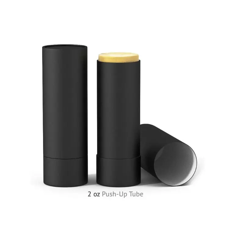 Empty deodorant stick lipstick container white lip balm push up deodorant Kraft paper tube