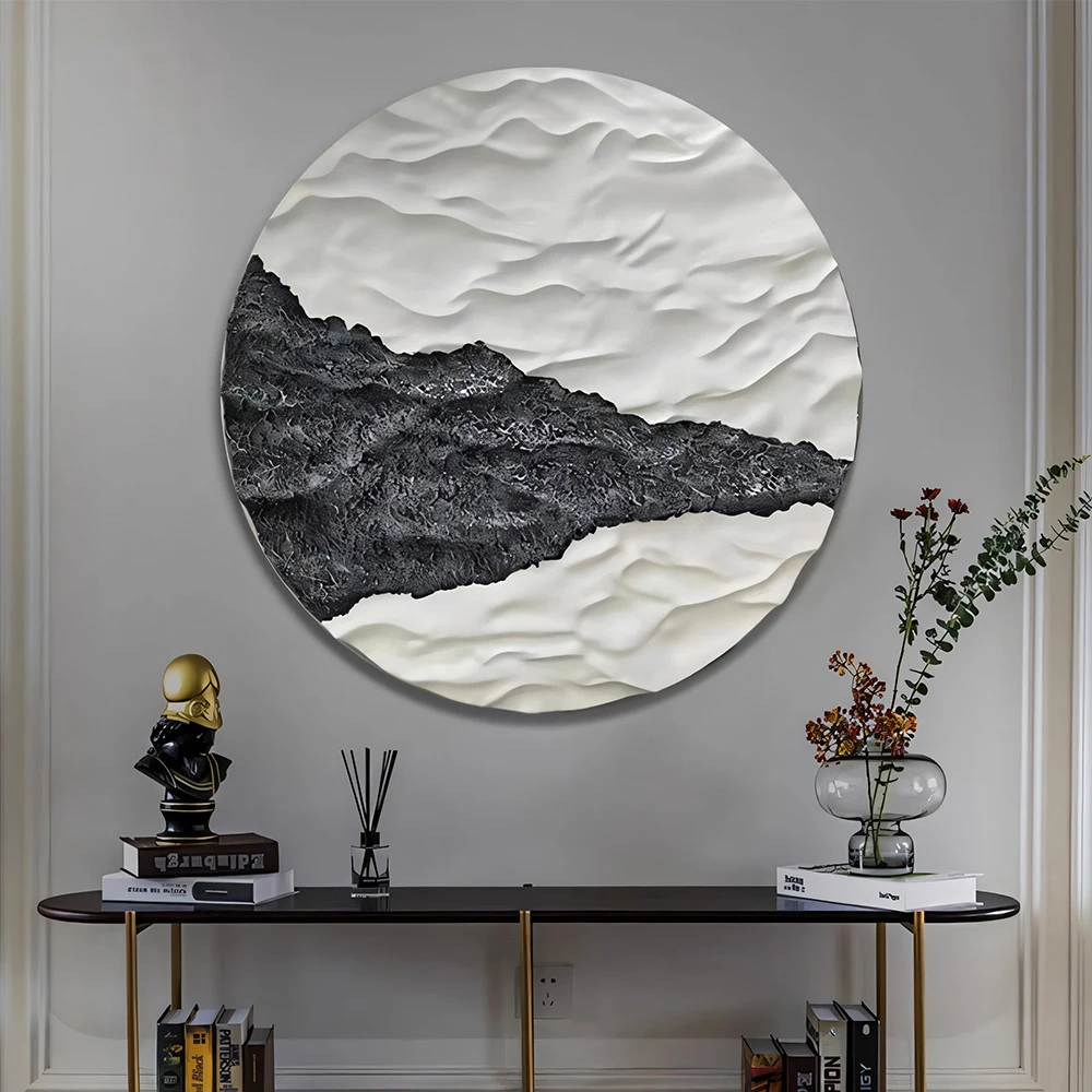 Custom Round Wall Art Wooden Hanging Ornament Wall Mount Creative Design Wood Carving Home Decoration Wall Art