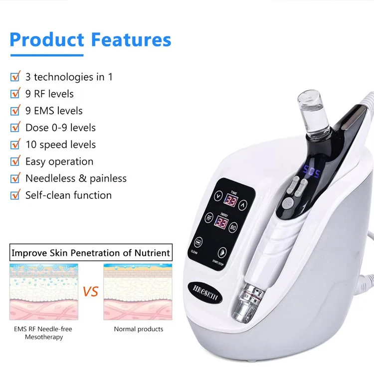 Personal Use 3 In 1 Ems Rf Mesotherapy Device Mesoterapia Injections Mesotherapy Mini Hair Inject Face Skin