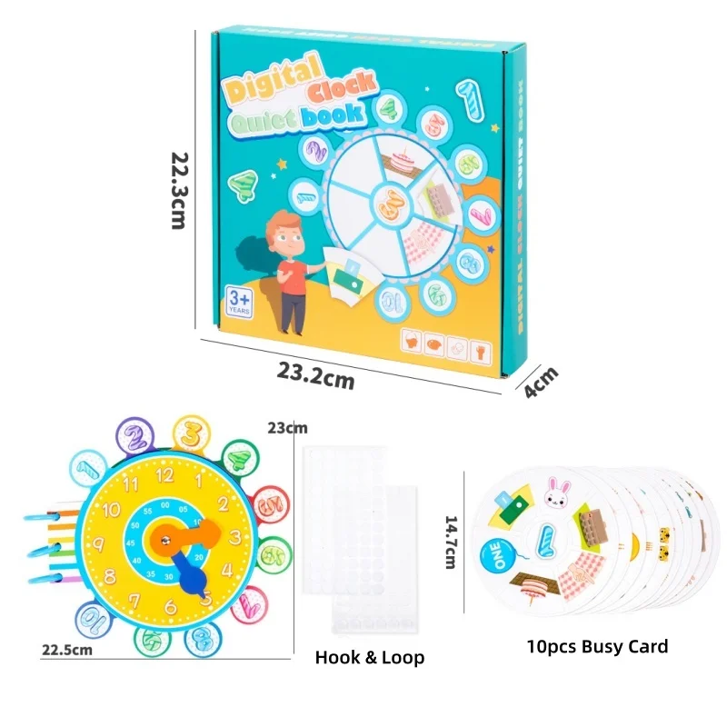 New Product 2024 Montesori Early Educational Baby DIY Clock Kit Quiet Book Children Number Time Cognitive Learning Busy Book Toy