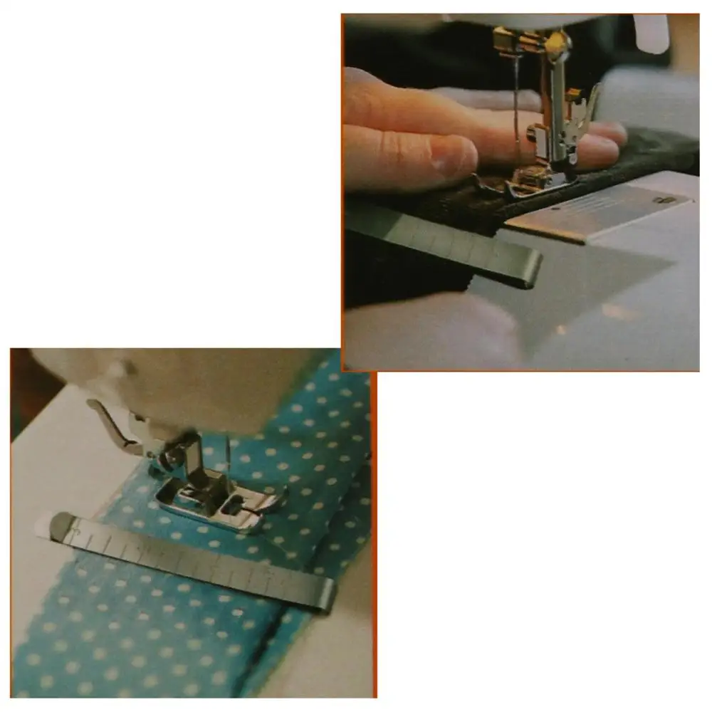 Metal Sewing Crimping Clip Stainless Steel Hemming Clips With Built-in Ruler Cloth Measurement Ruler