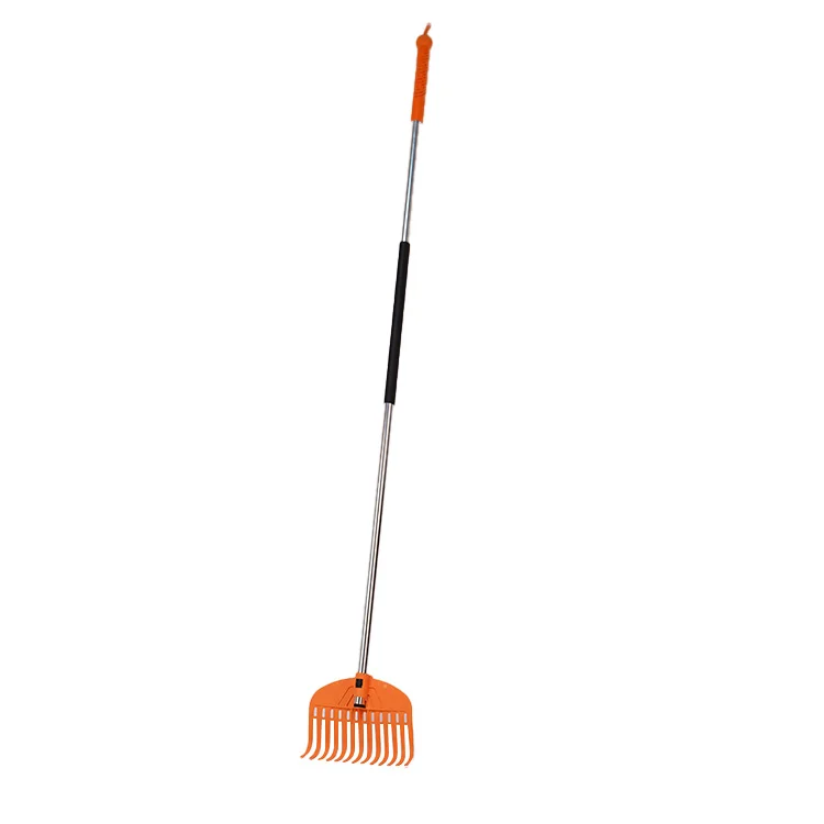 Leaf Rake Lawn Rake Garden Rake with 157mm Lightweight Steel Handle, Durable Plastic Head 13 Tines