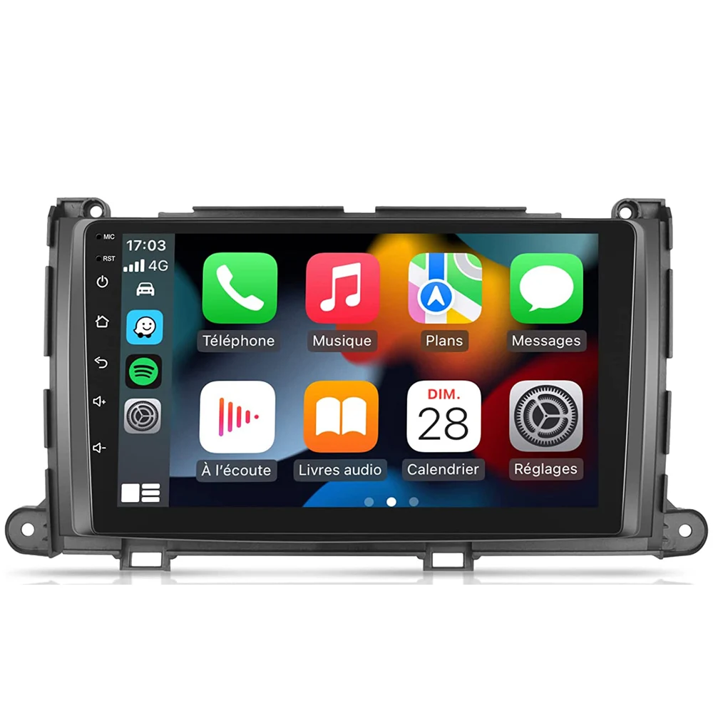 9 Inch Android 11 Car Stereo Car Radio For Toyota Sienna 2011-2013 Carplay Android Auto GPS Wifi Hifi FM RDS