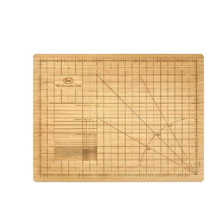 Engraved Guide Lines Obessive Chef Bamboo Cutting Board