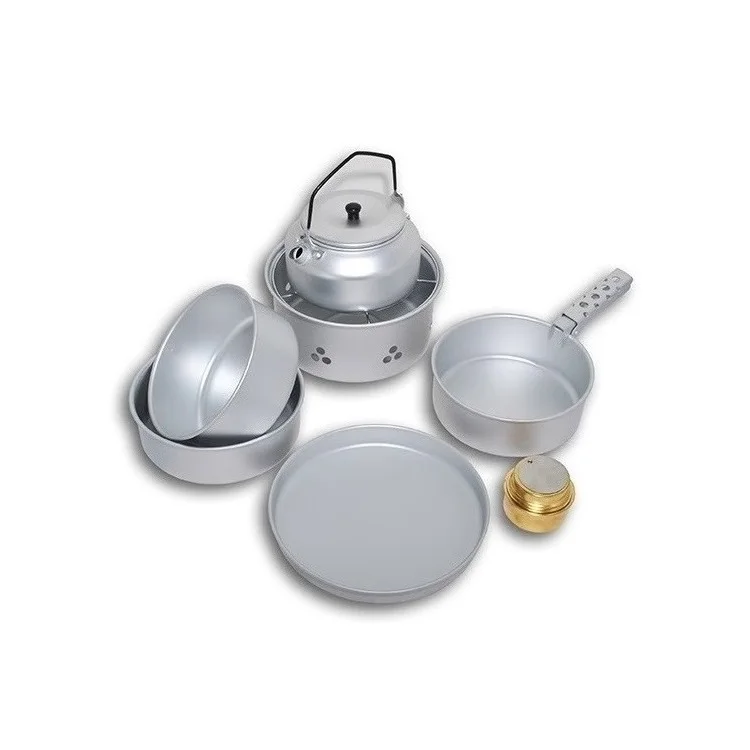 Outdoor Hiking Cookingware Pot Set Cookware Pot Set Camping Aluminum Cookware