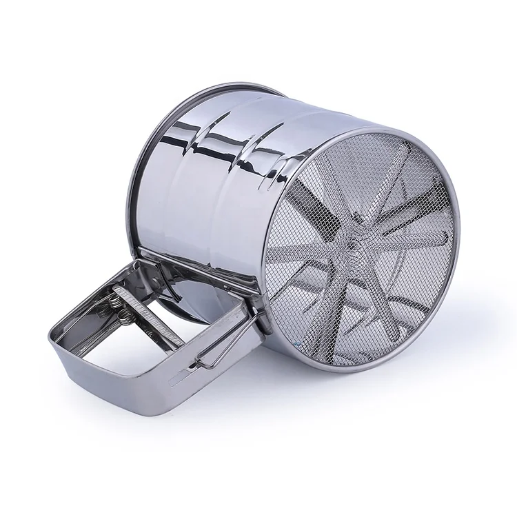 
Stainless Steel Manual Trigger Flour Sifter Baking Tools Fine Mesh Flour Sieve 