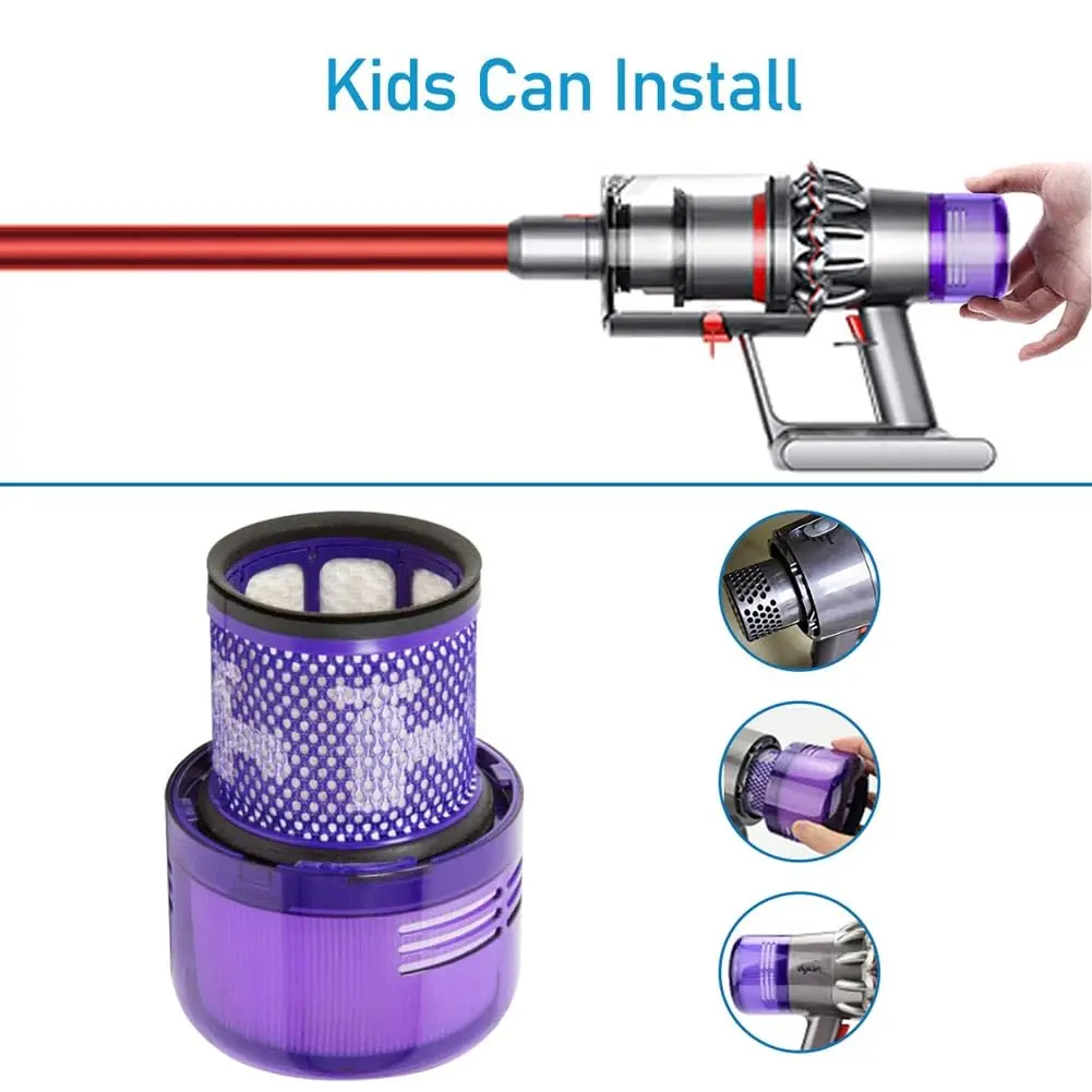 2 Pack V11 V15 Filter Replacement for V11 Absolute Animal Torque Drive Detect Extra Pro Plus Washable With Tigger Lock and Brush