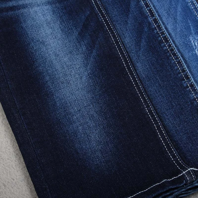 10 oz  2% high stretch denim fabric with slub dark blue good quality from China Guangdong Manufacturer Supplier