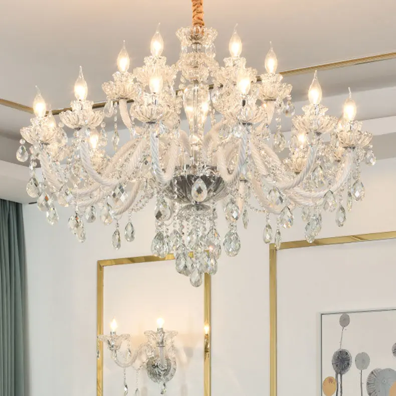 Indoor decorative Lighting living room villa wedding luxury Europe candle Crystal Chandelier