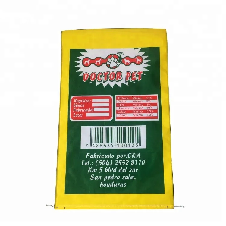 OEM plastic bopp woven laminated fish horse feed empty sack 50kg