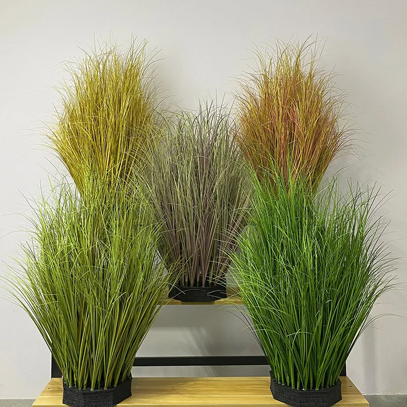 O-X849 Windows Display Decoration 60cm 90cm Grass Artificial Green Plant Landscape Artificial Reed Grass for Shop Mall Decor
