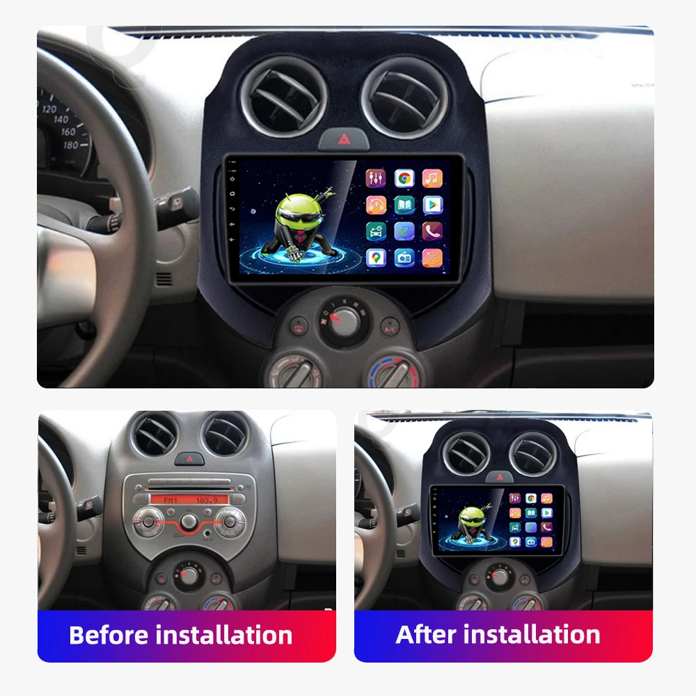 HD Multimedia IGO Offline map 9 inch car video carplay android 1+16GB GPS WIFI DSP for Nissan March 2010-15