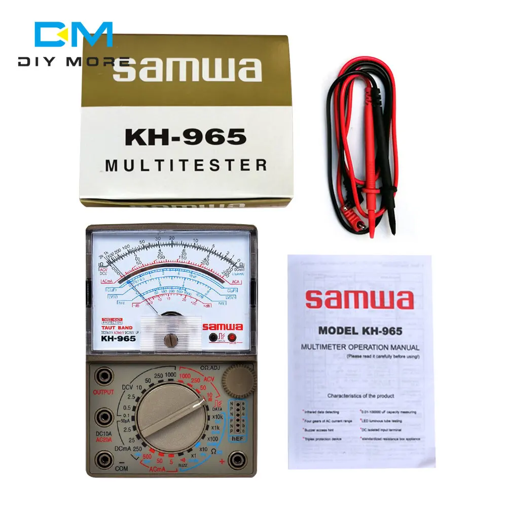 KH965 Analog Multimeter Universal Meter Pointer Display Electrical Tester AC DC Voltage Current Resistance With Test Pen Buzzer