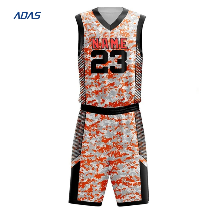 Cheap Sublimation Basketball Jersey League Team Sports Uniform With Custom Designed Allover Printed Cool Dry Customized