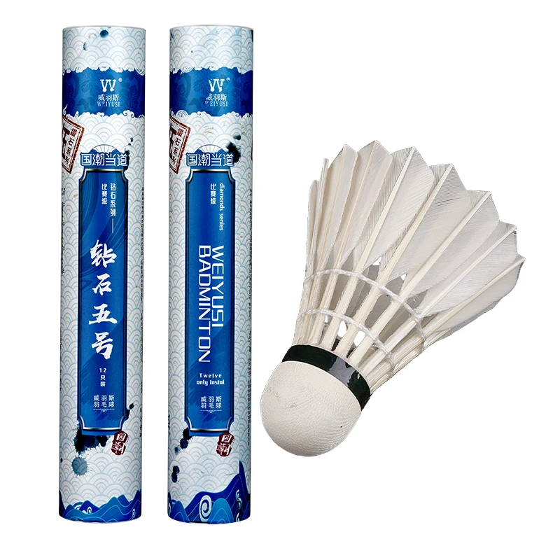 Super Cheap Durable Badminton Goose Feather Shuttlecocks OEM with Reliable Cork Head for Training