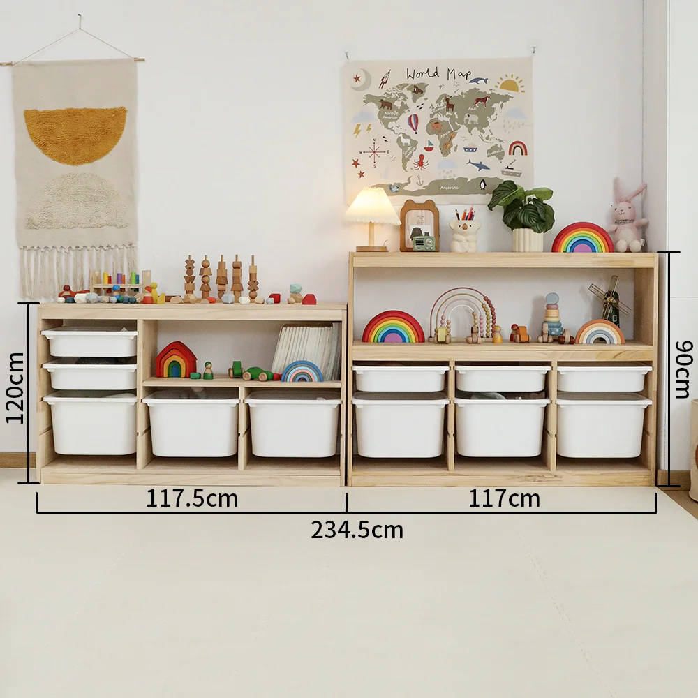 Kid Room Furniture Children& Toys Storage Cabinets Large Capacity Kids Bookshelf Toy Organizer Book Shelf Carton Package