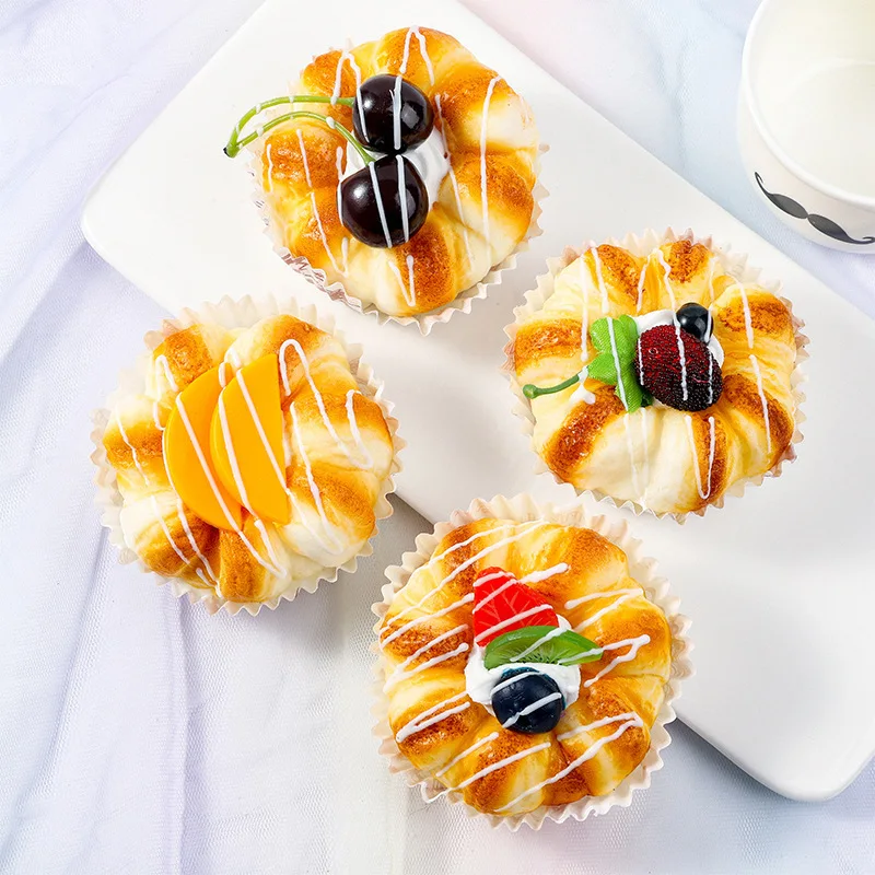 Fake cupcake simulation artificial PU foam cake kitchen toy hotel food display resin butter cupcake