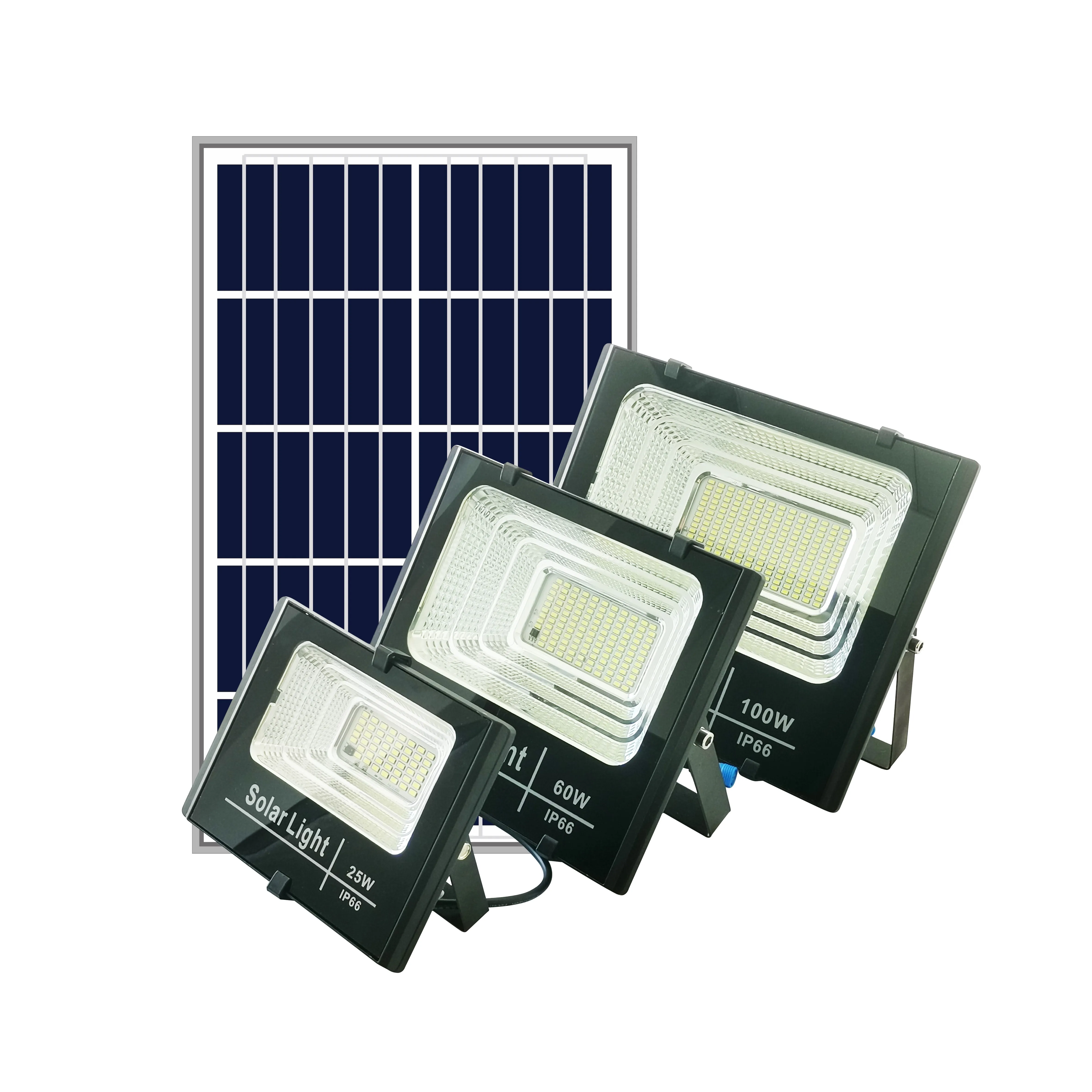 Factory directly outdoor solar lamps power indicator rechargeable led solar flood lights for home garden