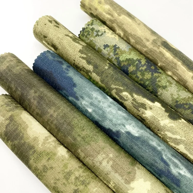 Camo pattern 0.5cm*0.5cm polycotton dark green forest jungle wholesale-rip-stop-camouflage-fabric