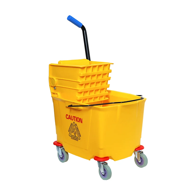 Heavy Duty Industrial Floor Cleaning Plastic Mop Mopping Trolley Bucket Brooms Wringer Set With Wheels