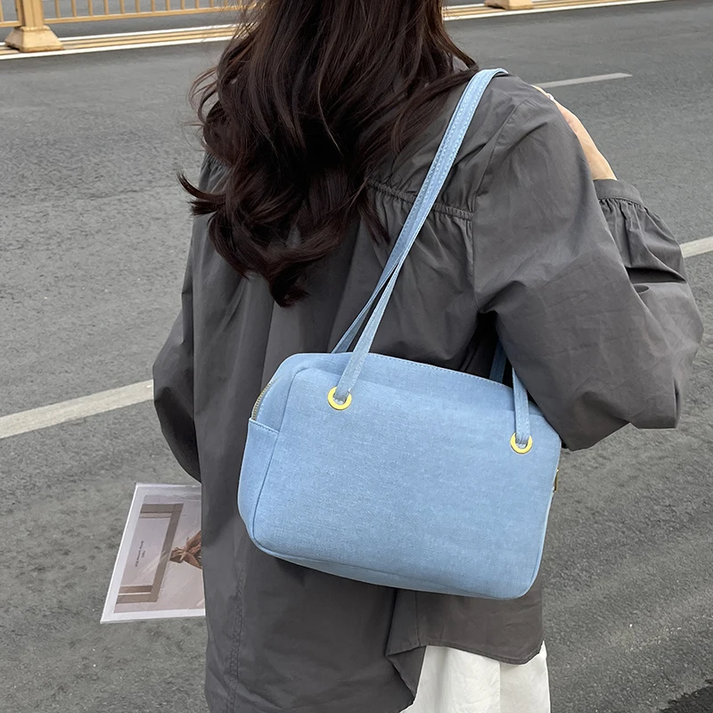 Wholesale Women Denim Purse Vintage Jean Purse Double Top Handle Handbags Ladies Lightweight Designer Crossbody Bags