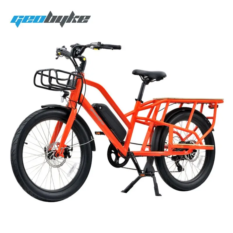 Family Food Delivery 500w 48v 10ah Rear Drive Motor Long Tail Cargo Electric Bike
