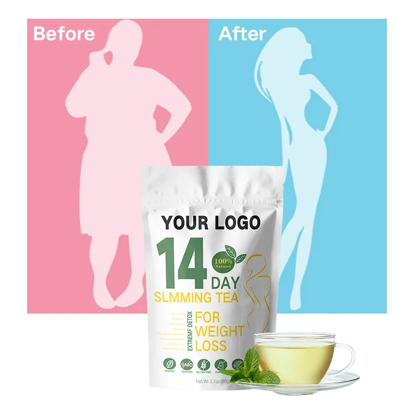 Top Grade Best 100% organic 14 days slim tea bag flat tummy skinny herbal detox tea weight loss slimming tea