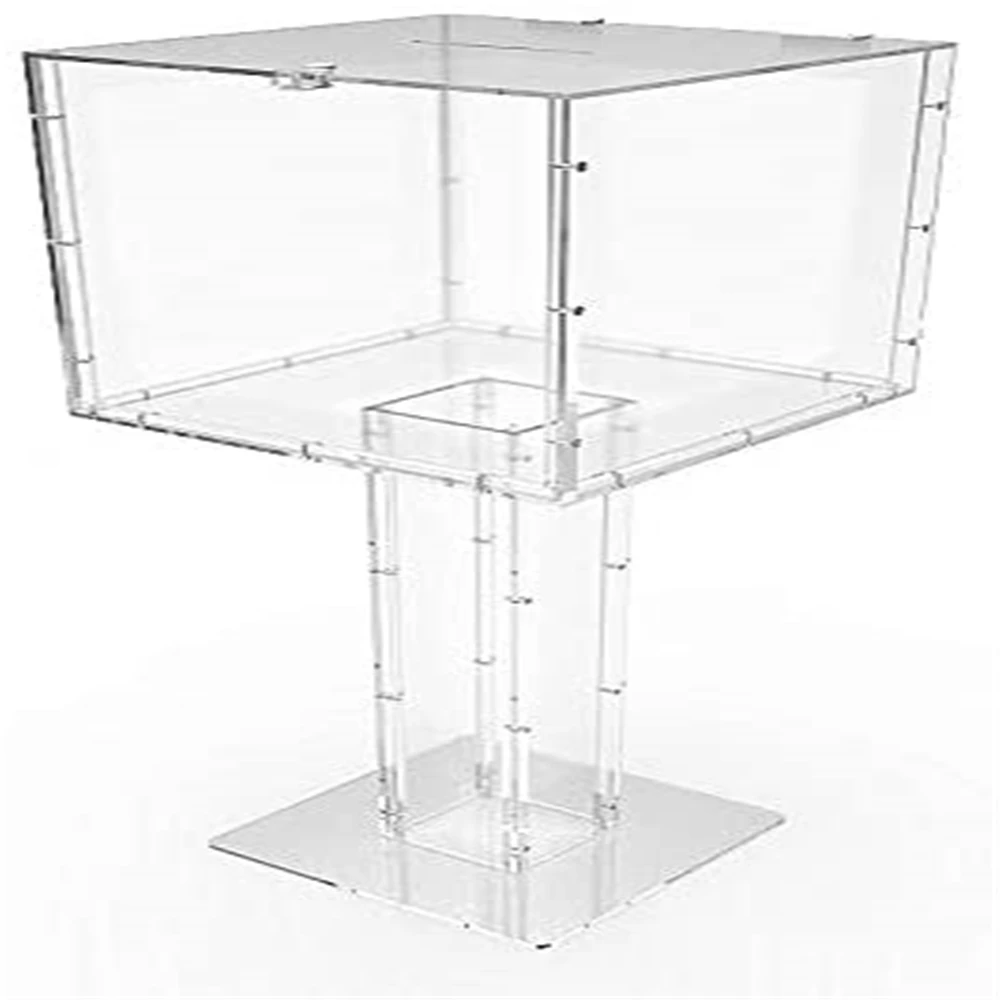 Clear Acrylic Large  Charity Donation Transparent Poll Collection Ballot Box