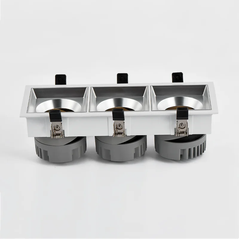 Ceiling Recessed Led Downlight Square Cob Single Twin Triple Grille Led Light Double Downlight 12w 7w Led Square Downlight