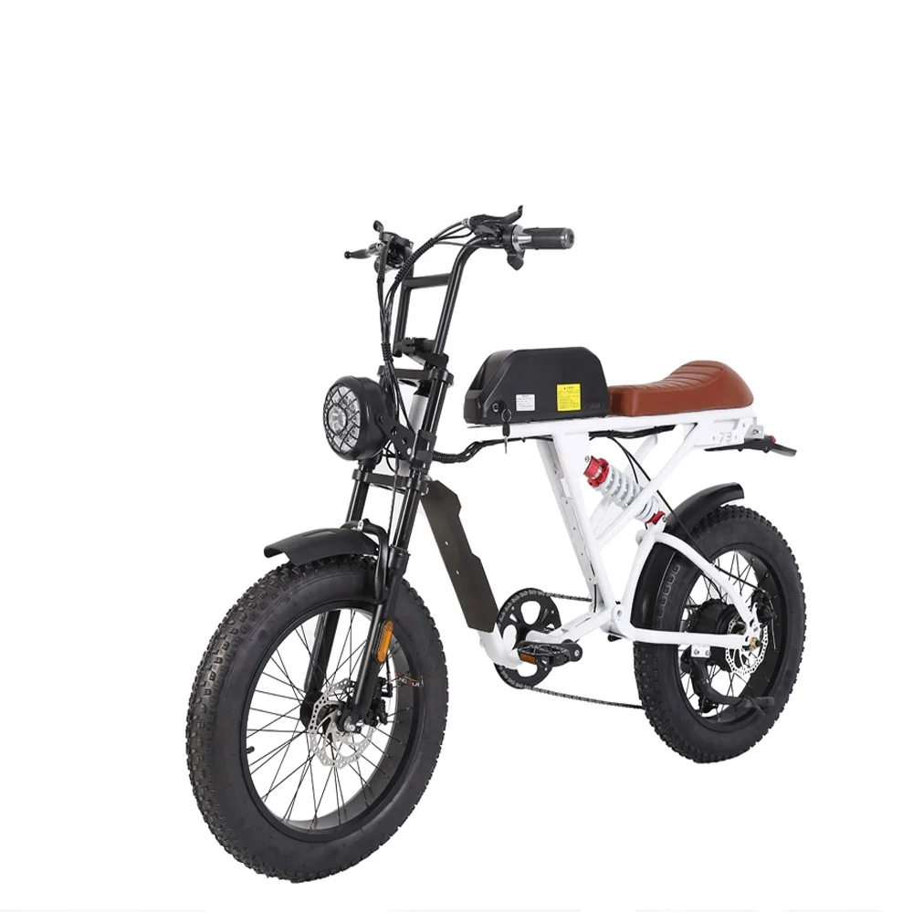 Electric Fat Tire Bike Retro Moped Style -4 Scout Yuanjian Ebike Pedal Assisted Vintage Electric Bikes