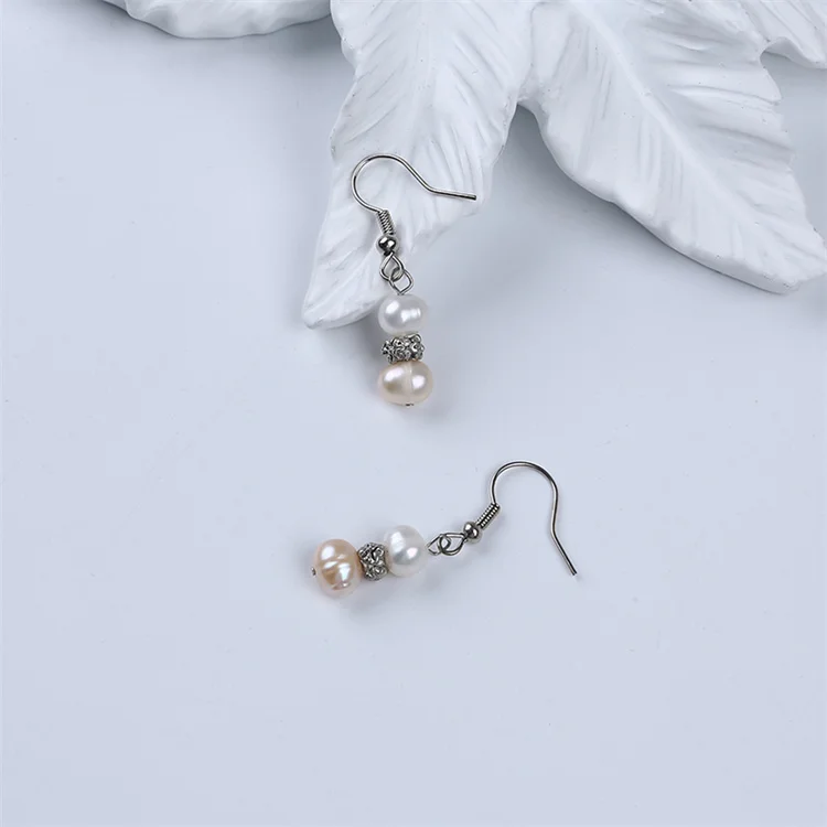 6-7mm Potato Real Natural Freshwater White Pink Purple Pearl Jewelry Set