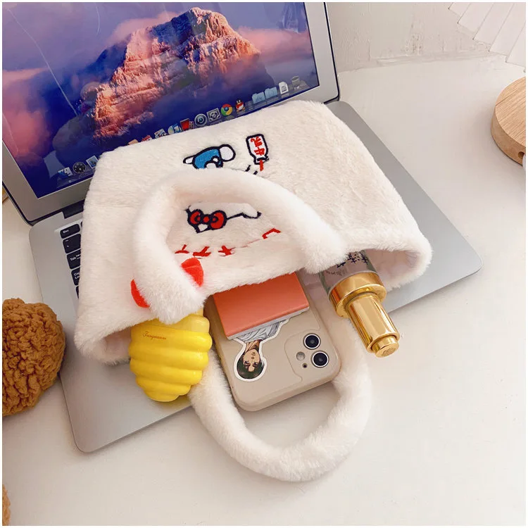 Kawaii Sanrioo плюшевая сумка Kuromi рюкзак Cinnamoroll через плечо сумка-тоут с мультяшным принтом моя мелодия большая сумочка подарок для девочек