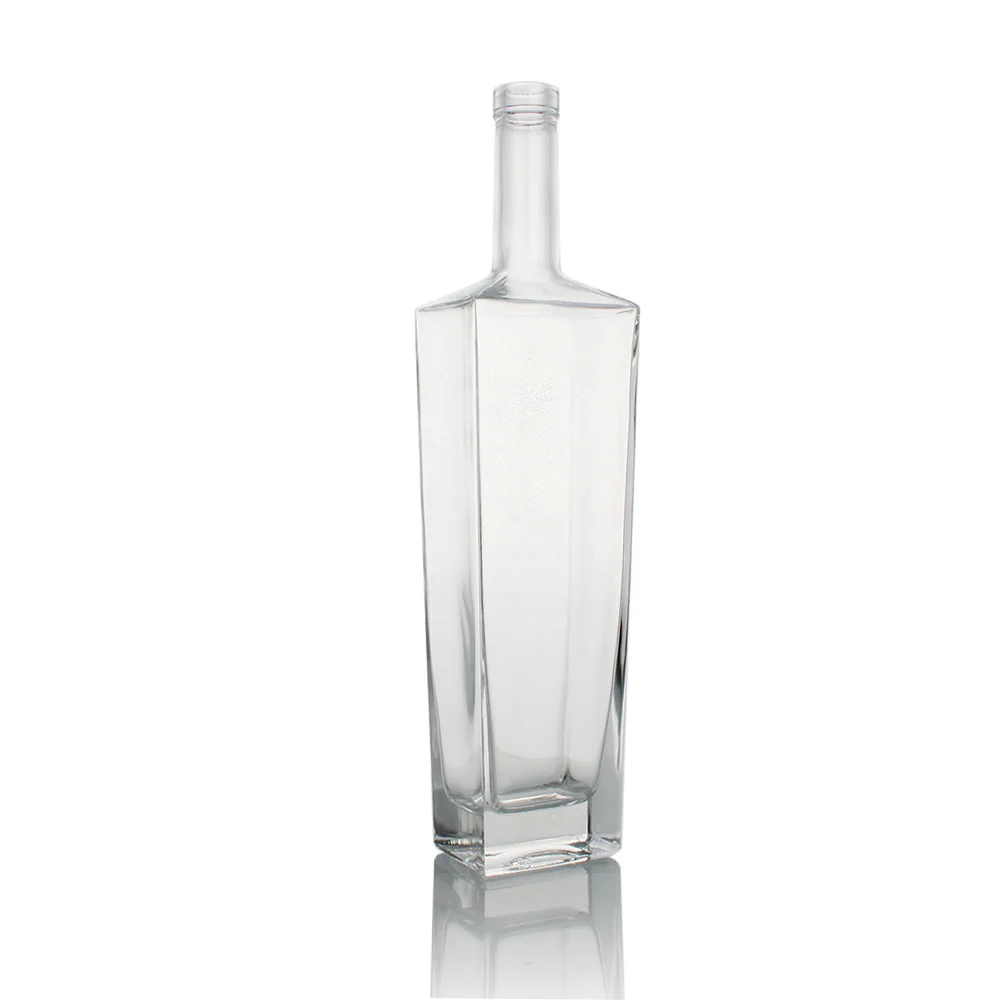 Лидер продаж 7cl 75cl алкогольные бутылки с прямым плечом квадратная форма высокая стеклянная бутылка для ликера текилы рома Джина виски водки