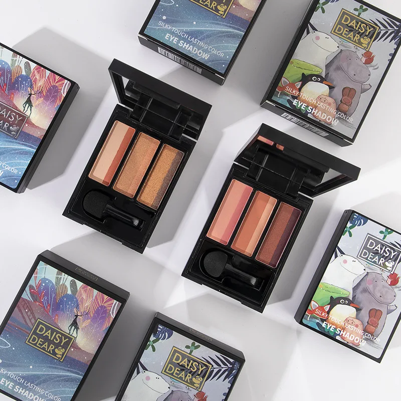 
High Pigment Vegan Makeup Cartoon Eye shadow Palette Moisturizing Mushroom Eye Shadow Disk Shining Powder Gleam Student 