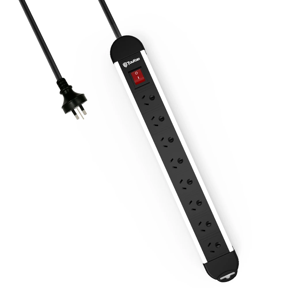 
8 Gang Switched Extension Leads Power Strip Multi Outlets Extension Socket 1.8m Power Cable Cord 