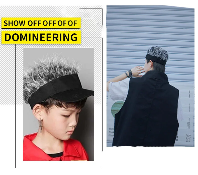 Latest Customized Adult Creative Wig Fashion Baseball Caps Hip Hop Sunshade Golf Hat With Adjustable Straps Hair Extensions