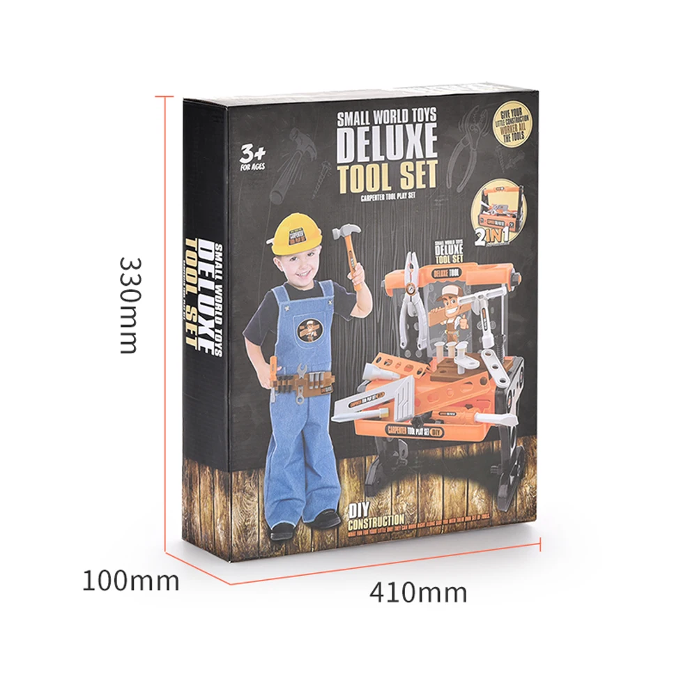 2 IN 1 plastic carpenter tool set kids diy construction deluxe tools set toys