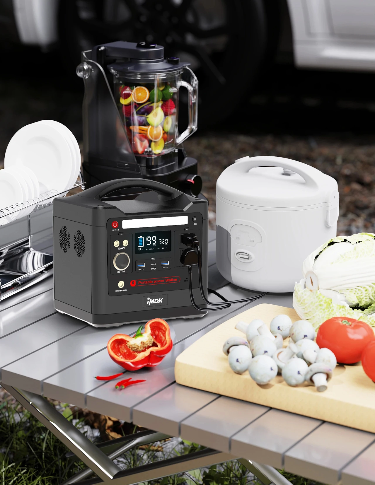 Портативное зарядное устройство на солнечной батарее для кемпинга, дома и улицы