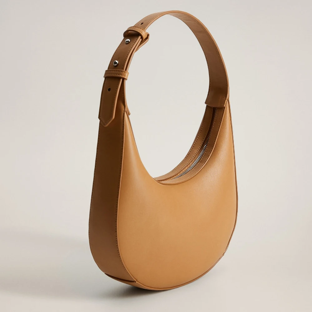 
Hot Sell Fashion PU Tan Leather Classic Ladies Bag Shoulder Handbag Purse For Women 